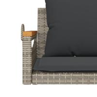 Schommelbank met kussens 109x62x40 cm poly rattan grijs - thumbnail