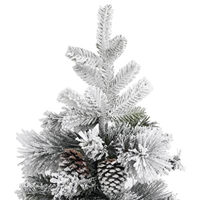 VidaXL Kerstboom met dennenappels en sneeuw 225 cm pvc en pe