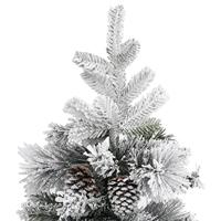 VidaXL Kerstboom met dennenappels en sneeuw 225 cm pvc en pe - thumbnail