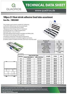 Quadrios 1905CA061 Krimpkous assortiment Zwart, Wit 100 onderdelen Quadrios 1905CA061 Krimpkous assortiment Zwart, Wit 100 onderdelen
