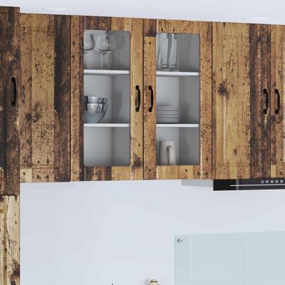 Keukenkast met plank 2 pcs Oudhout 40 x 31 x 80 cm Bewerkt hout