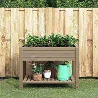 VidaXL Plantenbak verhoogd 110x45x79 cm polypropeen lichtbruin - thumbnail