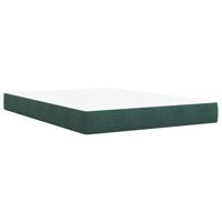 Boxspring met matras fluweel donkergroen 140x190 cm - thumbnail