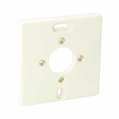 Montageplaat enkel met messing busjes 81x81mm creme AT1391 voor stopcontact of schakelaar
