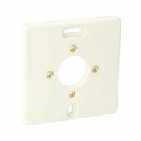Montageplaat enkel met messing busjes 81x81mm creme AT1391 voor stopcontact of schakelaar - thumbnail