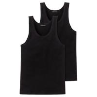 2-Pack heren hemden - Authentic - Elastisch katoenen mannen onderhemd - Singlet heren - Zwart - Wit - thumbnail