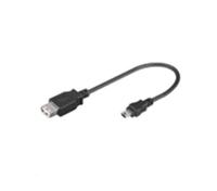 MicroConnect usbafbm USB-kabel (2.0, USB A, mini-USB B, 0.2 m) zwart - thumbnail