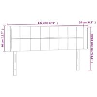 Hoofdbord met randen 147x16x78/88 cm stof donkergrijs - thumbnail