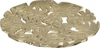Lesli Living schaal aluminium bladeren 37x4cm goud - thumbnail