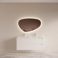 Badmeubelset BWS Riga met Asia Wastafel Wit 120 cm Mat Wit - thumbnail