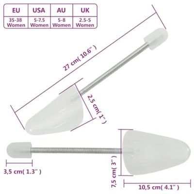 VidaXL Schoenspanners 5 paar eu 35-38 kunststof wit - thumbnail