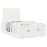 Ottoman bed met matras 120x190 cm kunstleer wit - thumbnail