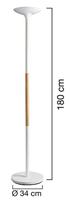 Vloerlamp unilux pryska led hout wit - thumbnail