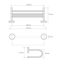 Handdoekhouder Sapho X-Round Hangend met Opbergruimte 65 cm Chroom Sapho - thumbnail