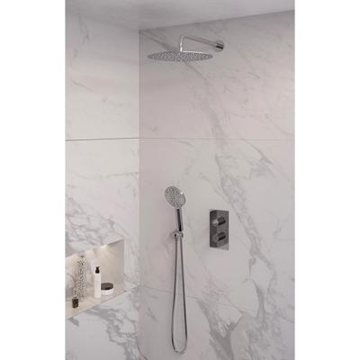 Inbouw Regendouche Set Brauer Chrome Edition Gebogen Wanduitloop Ronde Hoofddouche 30 cm Met Handdouche 3 Standen Brauer