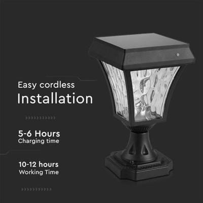 V-TAC VT-983-S Solar Verlichting Tuinverlichting 2W 110lm IP65 Matzwart VT-983-S