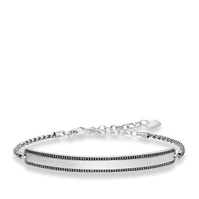 Armband Unisex Thomas Sabo LBA0009-643-11 Zilverkleurig Zwart 19 cm 15-18 cm - Maat: 16,5-19,5 cm