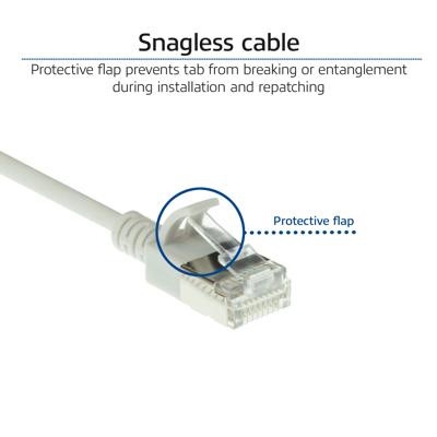 ACT DC7051 LSZH U/FTP CAT6A Datacenter Slimline Patchkabel Snagless | RJ45 Connectoren | Grijs | 1,5 meter