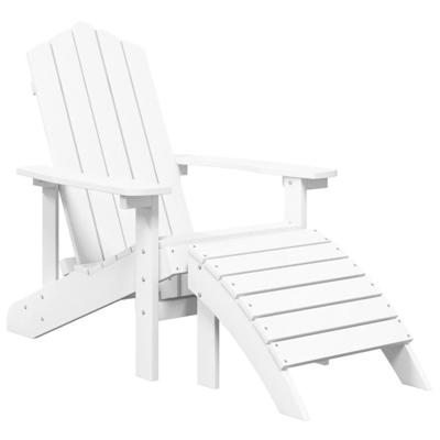 Tuinstoelen 2 st Adirondack met voetensteunen HDPE wit