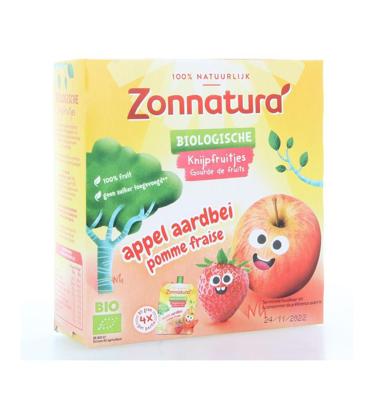 Knijpfruit appel/aardbei bio 4 Stuks