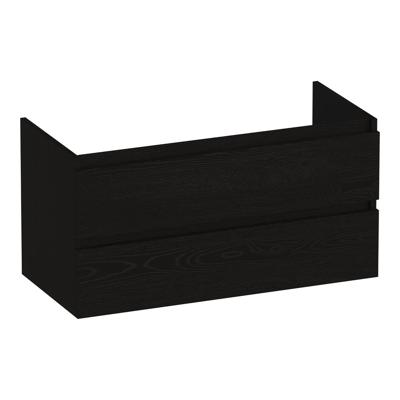 Brauer Joy - Onderkast - 100 cm - met 2 Softclose Lades Greeploos en 1 Sifon Uitsparing - Timber Black