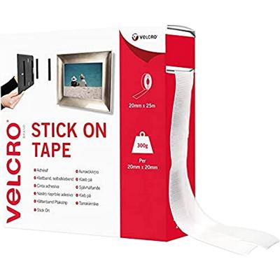 VELCRO® VEL-EC60354 Klittenband Om vast te plakken Haak- en lusdeel (l x b) 25000 mm x 20 mm Wit 25 m