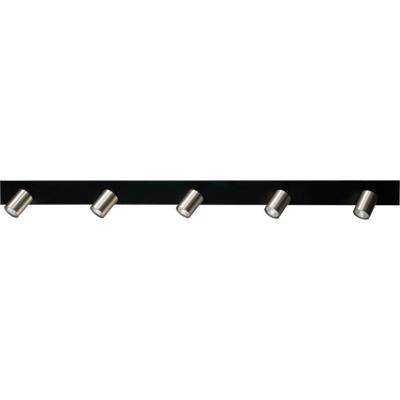 Masterlight Zwarte plafondlampBounce met 5 nikkel spots - 5491-05-37-130-5