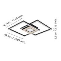 Eglo Led plafondlampMarinello zwart met hout - 901742 - thumbnail
