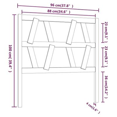Hoofdbord 96x4x100 cm massief grenenhout zwart