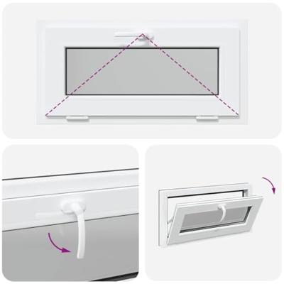 Kelderraam "RISOR" 80x40 cm 3 glas kiepbaar antraciet