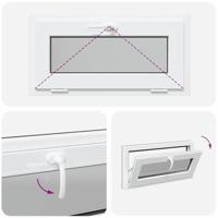 Kelderraam "RISOR" 80x40 cm 3 glas kiepbaar antraciet - thumbnail