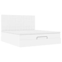 Ottoman bed met matras 180x200cm kunstleer wit - thumbnail