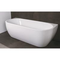 Half vrijstaand Bad Luca Sanitair Primo 180x80x58cm Acryl Glans Wit Met Overloop - thumbnail