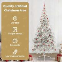 VidaXL Kunstmatig voorverlicht kerstboom met 300 led zilver 240 cm pet - thumbnail