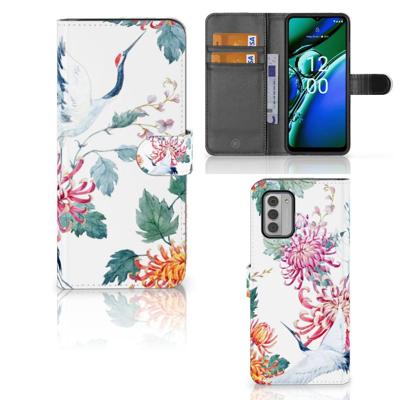 Nokia G42 | Telefoonhoesje | Met pasjeshouder | Bird Flowers