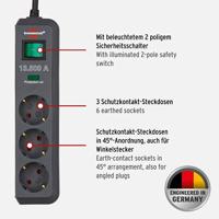 Brennenstuhl 1158810315 Overspanningsveilige stekkerdoos 3-voudig Zwart 1 stuk(s) - thumbnail