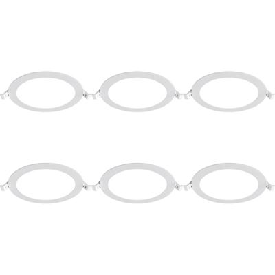 LED Downlight Inbouwspot 6 Stuks - Brinton Thin - 12W 1120lm 120° Bundelhoek - Helder/Koud Wit 6500K - IP40 - Rond - Wit - Ø170mm Buitenmaat - Ø150mm Zaagmaat