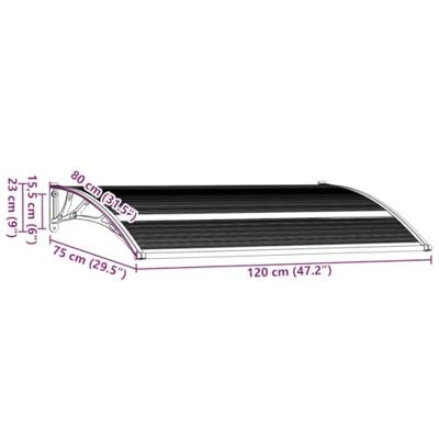 VidaXL Deurluifel 120x75 cm pc zwart