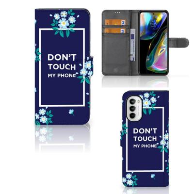 Motorola Moto G52 | Moto G82 Portemonnee Hoesje Flowers Blue DTMP Motorola Moto G52 | Moto G82 Portemonnee Hoesje Flowers Blue DTMP