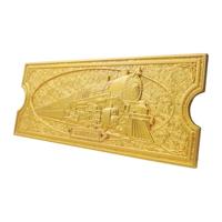 Polar Express Replica Train Ticket 24k Gold Plated Limited Edition - thumbnail