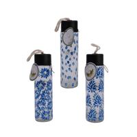 Drinkfles glas 400ml blauw - thumbnail