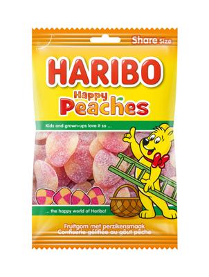 Snoep haribo perziken zak 250gr | 10 stuks