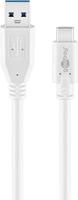 Goobay 67185 USB-C naar USB A 3.0-kabel, wit, USB 3.0-stekker (type A) - thumbnail