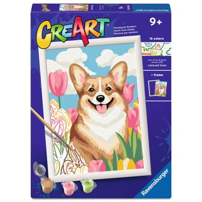 Ravensburger CreArt Schilderen op nummer bloemen Corgi
