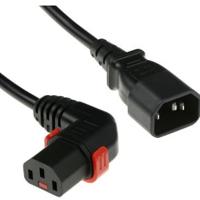 ACT AK5273 230V Stroomkabel C14/C13 (Haaks Rechts) Lockable Zwart - 1 meter - thumbnail