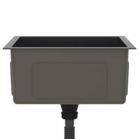 Gootsteen handgemaakt roestvrij staal zwart - thumbnail