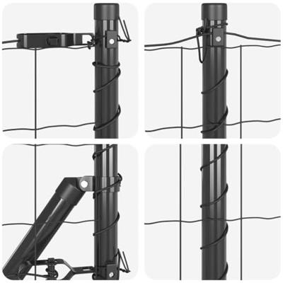 VidaXL Hek met paal grijs 1 x 10 m staal