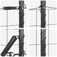 VidaXL Hek met paal grijs 1 x 10 m staal - thumbnail