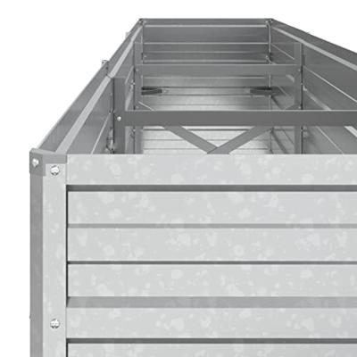 VidaXL Plantenbak verhoogd 240x40x45 cm gegalvaniseerd staal zilver