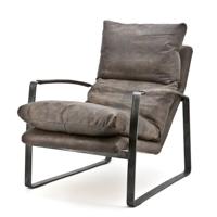 Eleonora Leren Fauteuil 'Lex' kleur donkerbruin leder - thumbnail